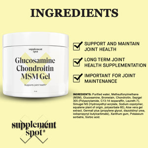 Supplement Spot - Glucosamine Chondroitin MSM Gel 4 fl. oz. Ingredients and Benefits