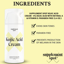 Supplement Spot - Kojic Acid Natural Skin Lighting Cream Ingredients