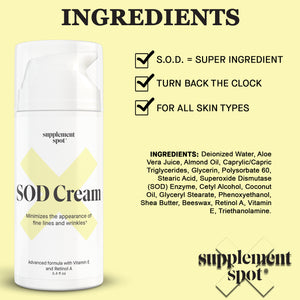 Supplement Spot - SOD Cream 3.4 fl. oz. Benefits and Ingredients